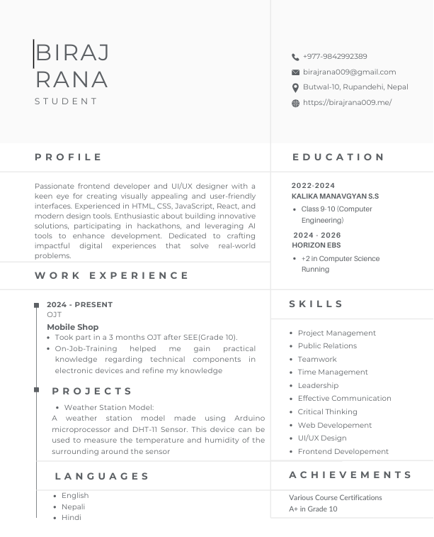 Resume Preview
